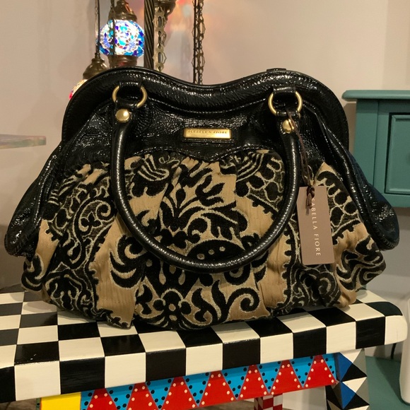 ISABELLA FIORE Heirloom Austin Handbag Purse Carpet Bag - Picture 2 of 7